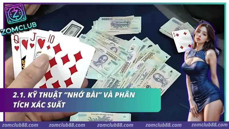 Bộ bài tây và tiền giấy trong chủ đề kỹ thuật nhớ bài.