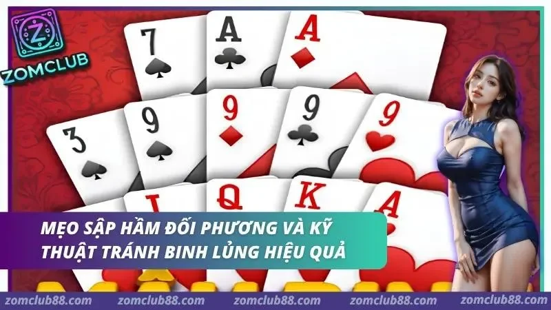 Hình ảnh Mau Binh Zomclub 4 trong bài viết Mậu Binh Zomclub: Cách xếp bài và mẹo thắng từ cao thủ. Ba chi Mậu Binh với đôi Át ở chi ba lá và tứ quý Chín ở chi giữa
