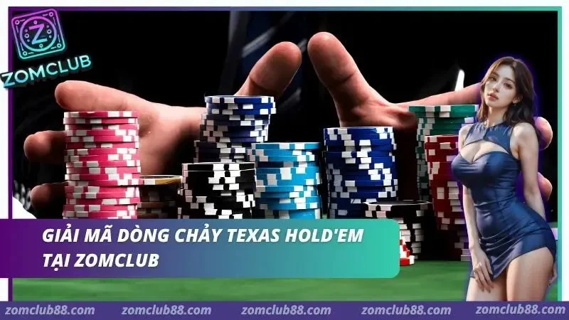 Hình ảnh Poker Zomclub 2 1 trong bài viết Poker ZomClub: Đỉnh Cao Trí Tuệ Và Chiến Thuật Quản Lý Vốn. Texas Hold’em ZOMCLUB với các chồng chip poker trên bàn chơi.