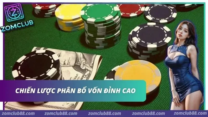 Hình ảnh Poker Zomclub 5 1 trong bài viết Poker ZomClub: Đỉnh Cao Trí Tuệ Và Chiến Thuật Quản Lý Vốn. Chip poker và tiền trong phần phân bổ ngân sách tại ZomClub